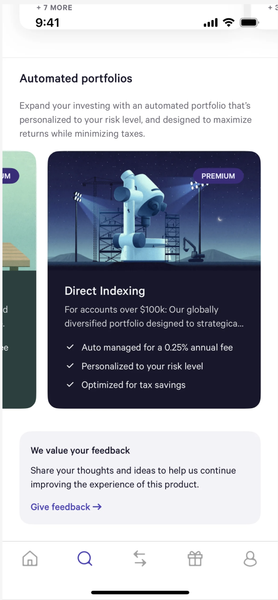 Product interface example 7